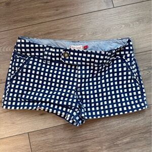 Red Camel Navy and White Patterned Women's Shorts